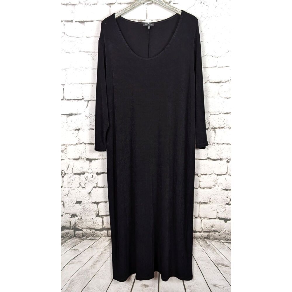 SLINKY BRAND Stretchy Jersey Knit Maxi Dress Chic Comfort Classic Versatile 3X